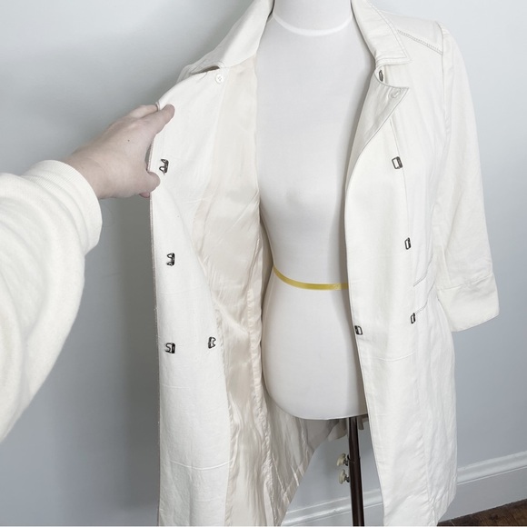 Anthropologie Burning Torch Hand Beaded Embellished Ivory Cotton Jacket Coat - Picture 9 of 13